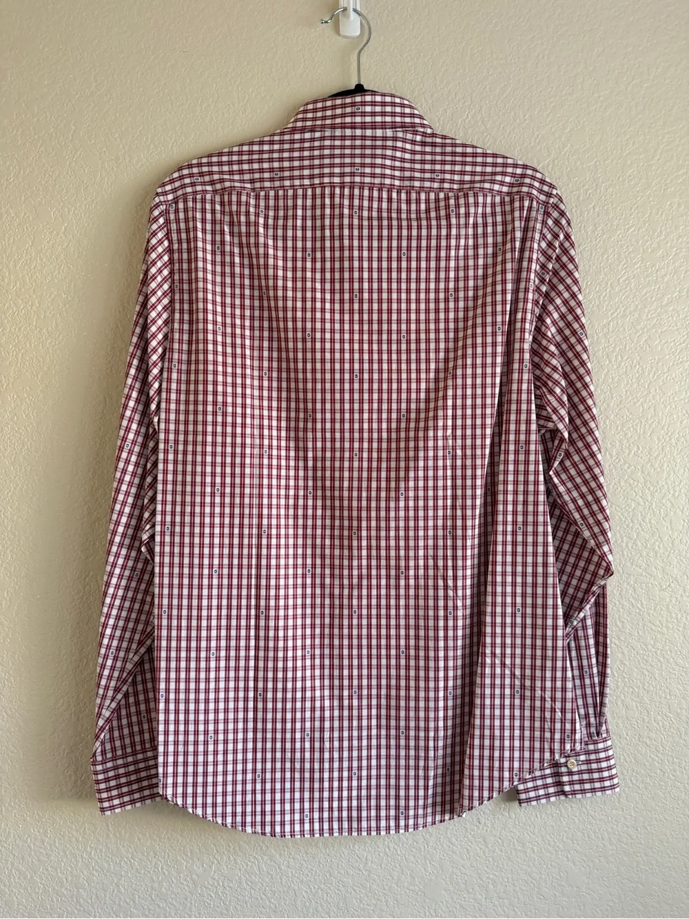Gucci Men's Red & White Checked Cotton Button-Up Shirt